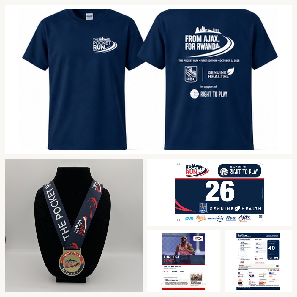 The Founding Collection: participant shirt, finisher medal, souvenir bib and race day program