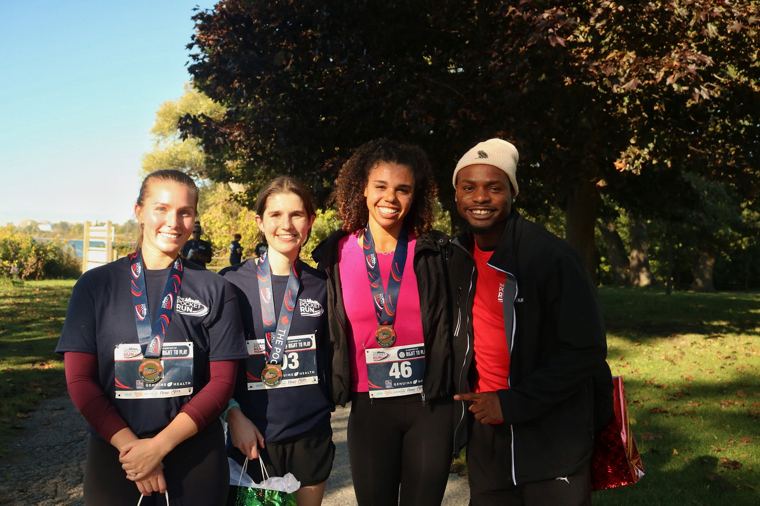 Group of finishers with medals